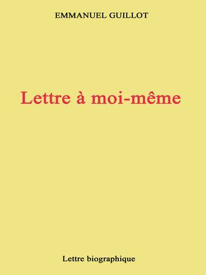 cover image of Lettre à moi-même